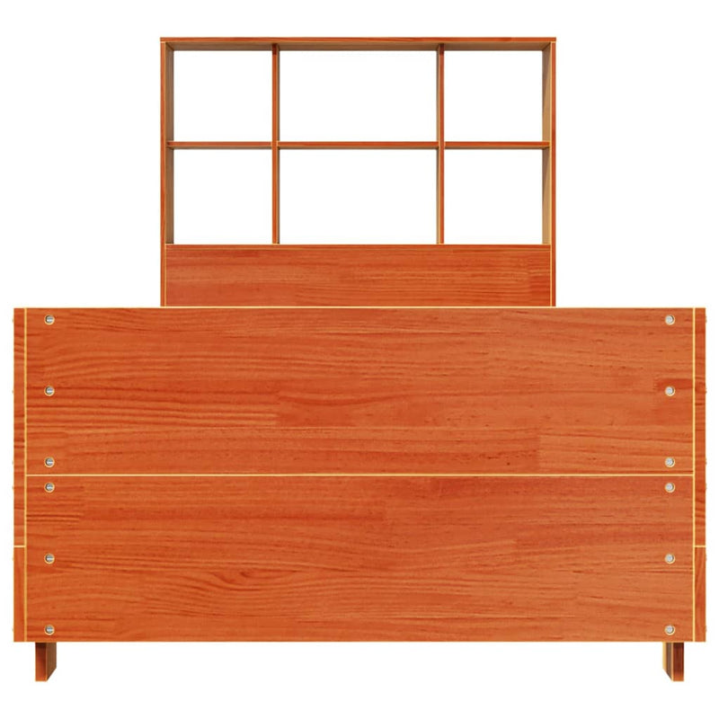 vidaXL viaszbarna tömör fenyőfa ágy matrac nélkül 75 x 190 cm