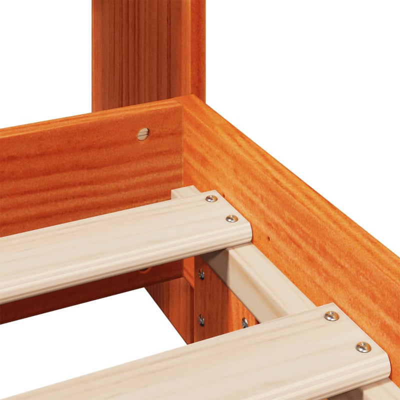 vidaXL viaszbarna tömör fenyőfa ágy matrac nélkül 75 x 190 cm