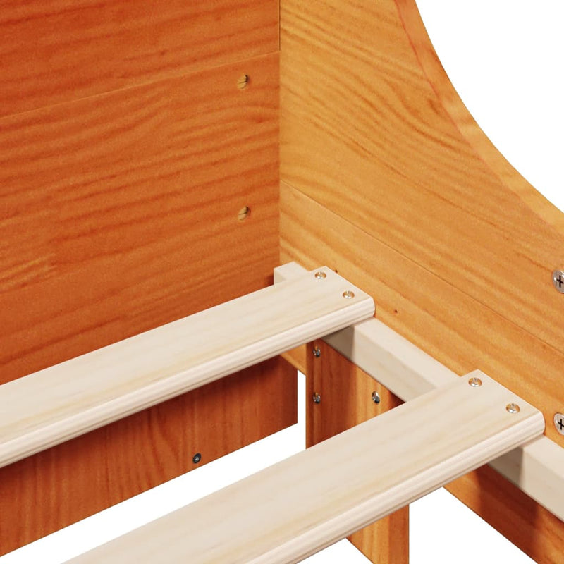 vidaXL viaszbarna tömör fenyőfa ágy matrac nélkül 200 x 200 cm