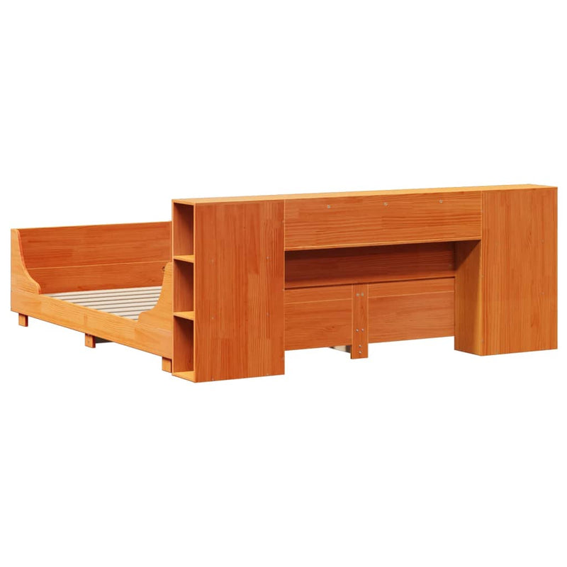 vidaXL viaszbarna tömör fenyőfa ágy matrac nélkül 180 x 200 cm