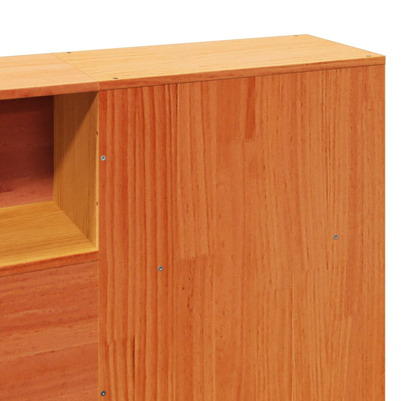 vidaXL viaszbarna tömör fenyőfa ágy matrac nélkül 180 x 200 cm