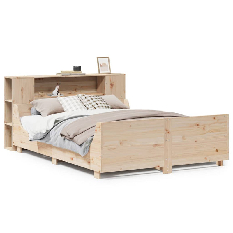 vidaXL tömör fenyőfa ágy matrac nélkül 140 x 190 cm
