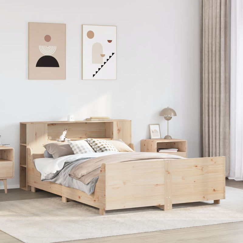 vidaXL tömör fenyőfa ágy matrac nélkül 140 x 190 cm