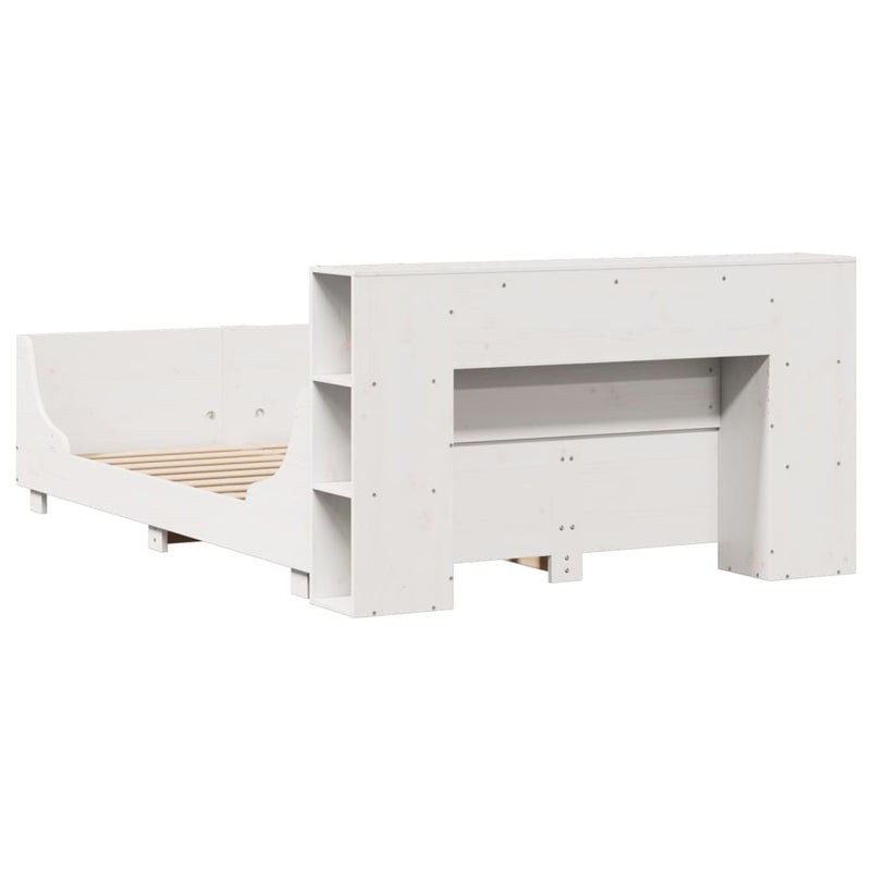 vidaXL fehér tömör fenyőfa ágy matrac nélkül 140x190 cm