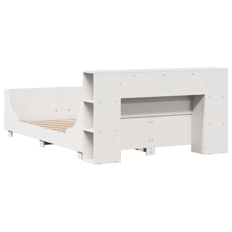 vidaXL fehér tömör fenyőfa ágy matrac nélkül 135 x 190 cm