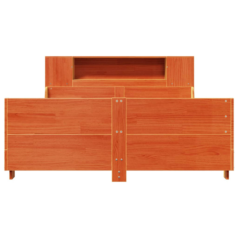 vidaXL viaszbarna tömör fenyőfa ágy matrac nélkül 120 x 190 cm