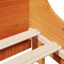 vidaXL viaszbarna tömör fa könyvespolcos ágy matrac nélkül 150 x 200cm