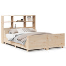 vidaXL tömör fa könyvespolcos ágy matrac nélkül 140 x 200 cm