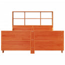 vidaXL viaszbarna tömör fa könyvespolcos ágy matrac nélkül 120 x 200cm