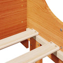 vidaXL viaszbarna tömör fa könyvespolcos ágy matrac nélkül 100 x 200cm