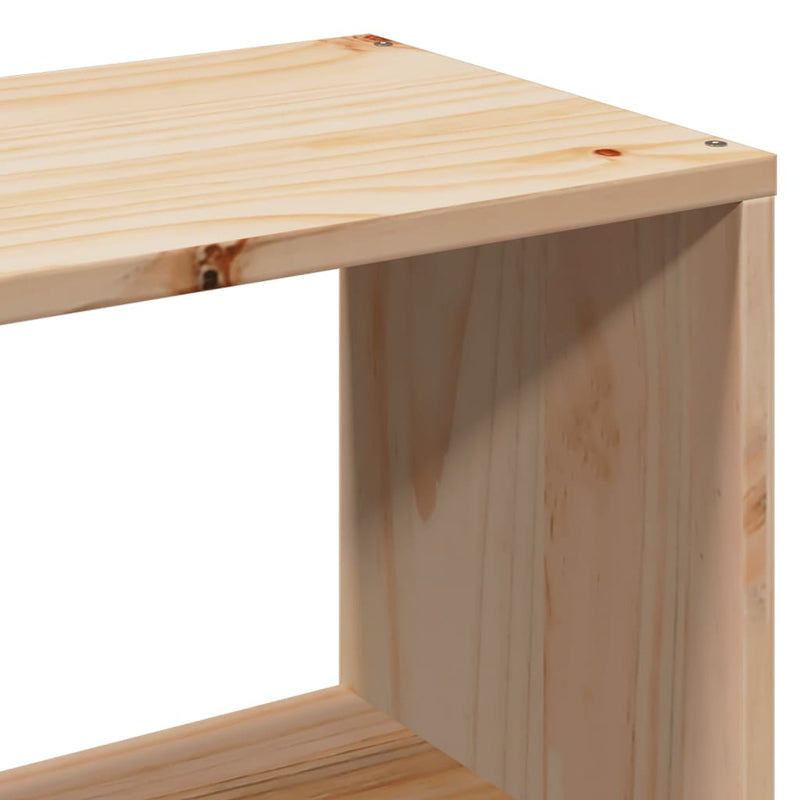 vidaXL tömör fa könyvespolcos ágy matrac nélkül 90 x 200 cm