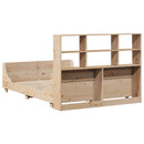 vidaXL tömör fa könyvespolcos ágy matrac nélkül 140 x 190 cm