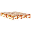 vidaXL viaszbarna tömör fa könyvespolcos ágy matrac nélkül 140 x 200cm