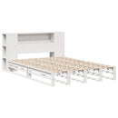 vidaXL fehér tömör fa könyvespolcos ágy matrac nélkül 150 x 200 cm