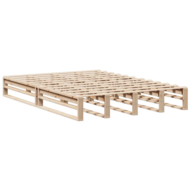 vidaXL tömör fa könyvespolcos ágy matrac nélkül 160 x 200 cm