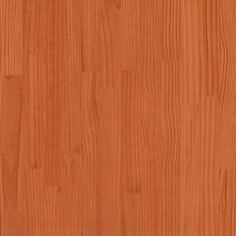 vidaXL viaszbarna tömör fa könyvespolcos ágy matrac nélkül 200 x 200cm