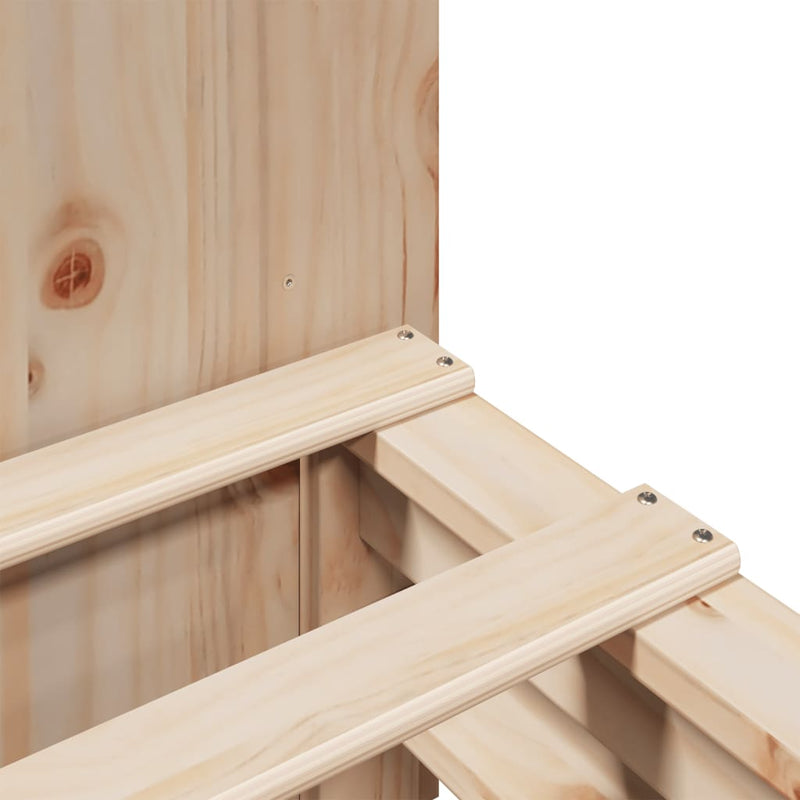 vidaXL tömör fa könyvespolcos ágy matrac nélkül 135 x 190 cm