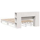 vidaXL fehér tömör fa könyvespolcos ágy matrac nélkül 135x190 cm