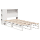 vidaXL fehér tömör fa könyvespolcos ágy matrac nélkül 75 x 190 cm