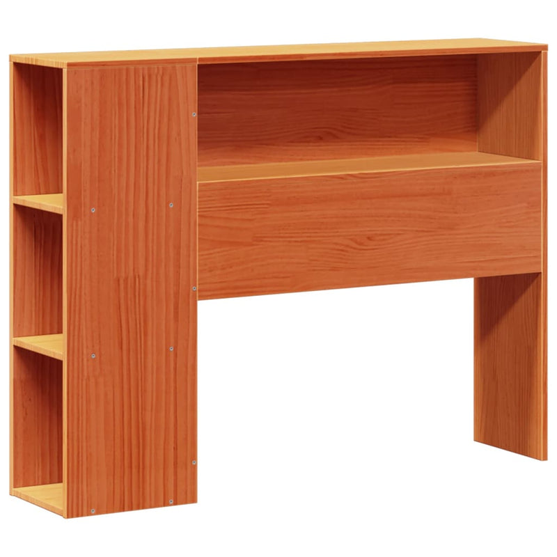 vidaXL viaszbarna tömör fa könyvespolcos ágy matrac nélkül 90 x 190 cm