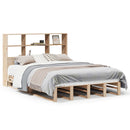 vidaXL tömör fa könyvespolcos ágy matrac nélkül 150 x 200 cm