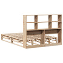 vidaXL tömör fa könyvespolcos ágy matrac nélkül 150 x 200 cm