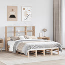 vidaXL tömör fa könyvespolcos ágy matrac nélkül 150 x 200 cm