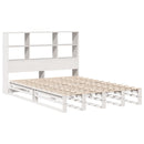vidaXL fehér tömör fa könyvespolcos ágy matrac nélkül 160 x 200 cm