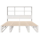 vidaXL fehér tömör fa könyvespolcos ágy matrac nélkül 160 x 200 cm