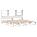 vidaXL fehér tömör fa könyvespolcos ágy matrac nélkül 180 x 200 cm