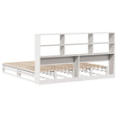 vidaXL fehér tömör fa könyvespolcos ágy matrac nélkül 180 x 200 cm