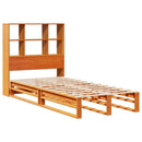 vidaXL viaszbarna tömör fa könyvespolcos ágy matrac nélkül 75 x 190 cm