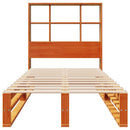 vidaXL viaszbarna tömör fa könyvespolcos ágy matrac nélkül 75 x 190 cm