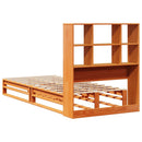 vidaXL viaszbarna tömör fa könyvespolcos ágy matrac nélkül 75 x 190 cm