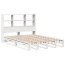 vidaXL fehér tömör fa könyvespolcos ágy matrac nélkül 140 x 190 cm