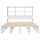 vidaXL fehér tömör fa könyvespolcos ágy matrac nélkül 140 x 190 cm