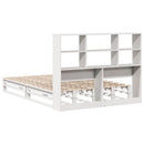 vidaXL fehér tömör fa könyvespolcos ágy matrac nélkül 140 x 190 cm