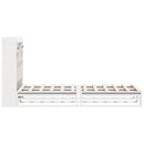 vidaXL fehér tömör fenyőfa könyvespolcos ágy matrac nélkül 90 x 200 cm