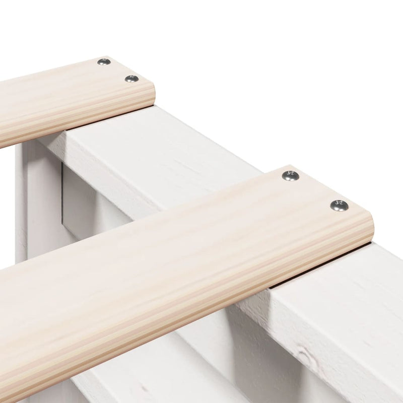 vidaXL fehér tömör fenyőfa könyvespolcos ágy matrac nélkül 90 x 200 cm