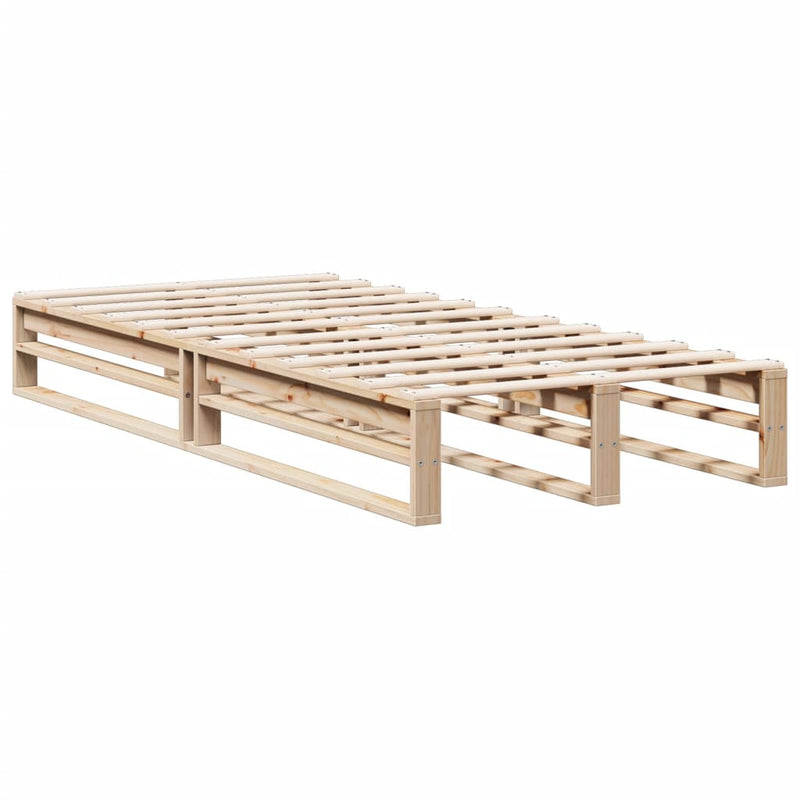 vidaXL tömör fenyőfa könyvespolcos ágy matrac nélkül 100 x 200 cm