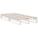 vidaXL fehér tömör fenyőfa könyvespolcos ágy matrac nélkül 100x200 cm