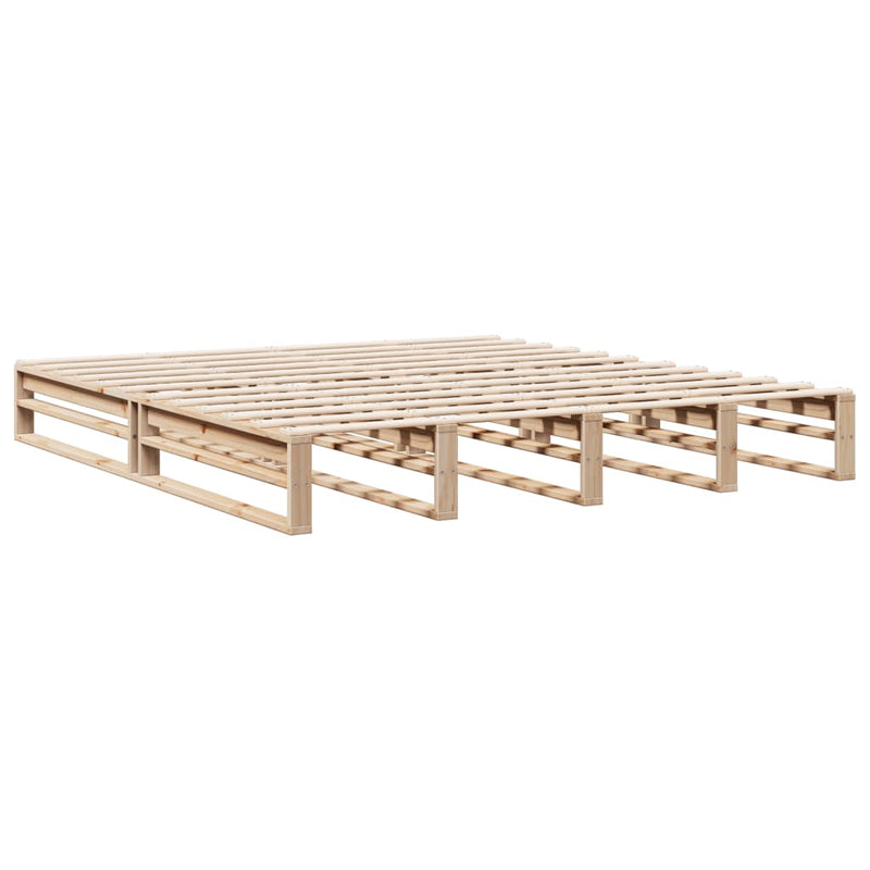 vidaXL tömör fenyőfa könyvespolcos ágy matrac nélkül 180 x 200 cm