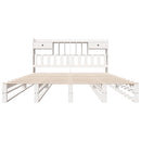 vidaXL fehér tömör fenyőfa könyvespolcos ágy matrac nélkül 180x200 cm