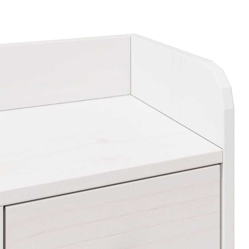 vidaXL fehér tömör fenyőfa könyvespolcos ágy matrac nélkül 180x200 cm