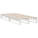 vidaXL fehér tömör fenyőfa könyvespolcos ágy matrac nélkül 75 x 190 cm