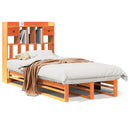 vidaXL barna tömör fenyőfa könyvespolcos ágy matrac nélkül 75 x 190 cm
