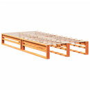 vidaXL barna tömör fenyőfa könyvespolcos ágy matrac nélkül 75 x 190 cm