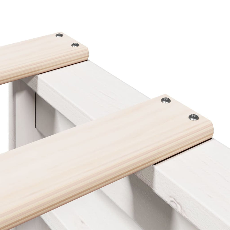 vidaXL fehér tömör fenyőfa könyvespolcos ágy matrac nélkül 90 x 190 cm