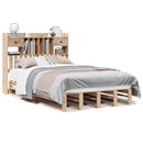 vidaXL tömör fenyőfa könyvespolcos ágy matrac nélkül 135 x 190 cm