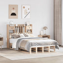 vidaXL tömör fenyőfa könyvespolcos ágy matrac nélkül 135 x 190 cm